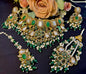 Pakistani Bridal Kundan Set with Green Stones & Pearls | Wedding Jewelry